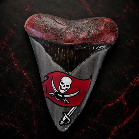 Black Buccaneer hand-painted Tampa Bay Buccaneers megalodon casting